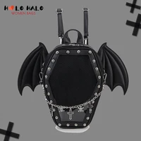 Bat Wings Ita Backpack Enamel Pin Display Shoulder Bag Goth Pin Collector Female Small Clear School Bag Punk Ita Purse Bag 1