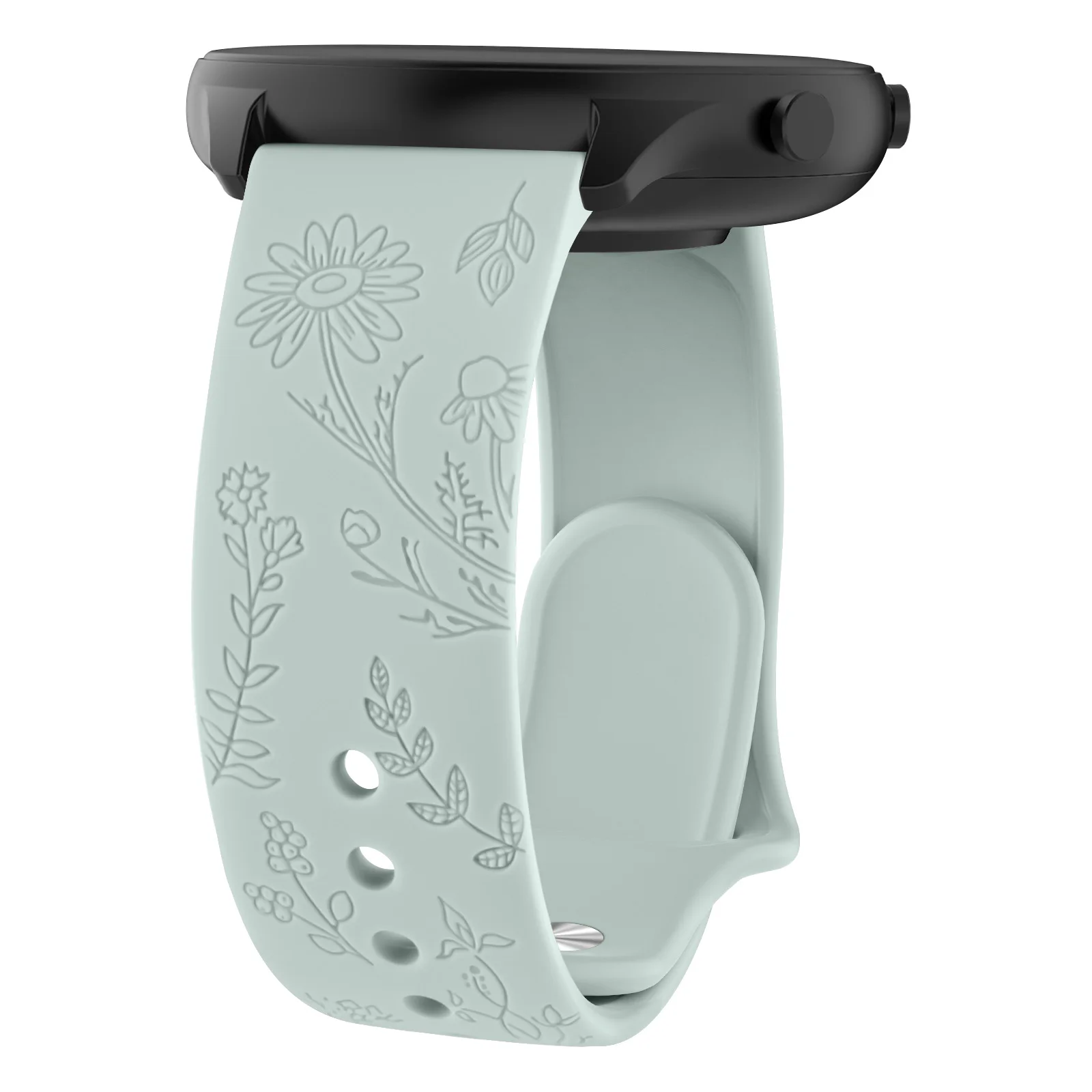 Engraved Flower Design Watch Strap - 20mm & 22mm Band Bracelet