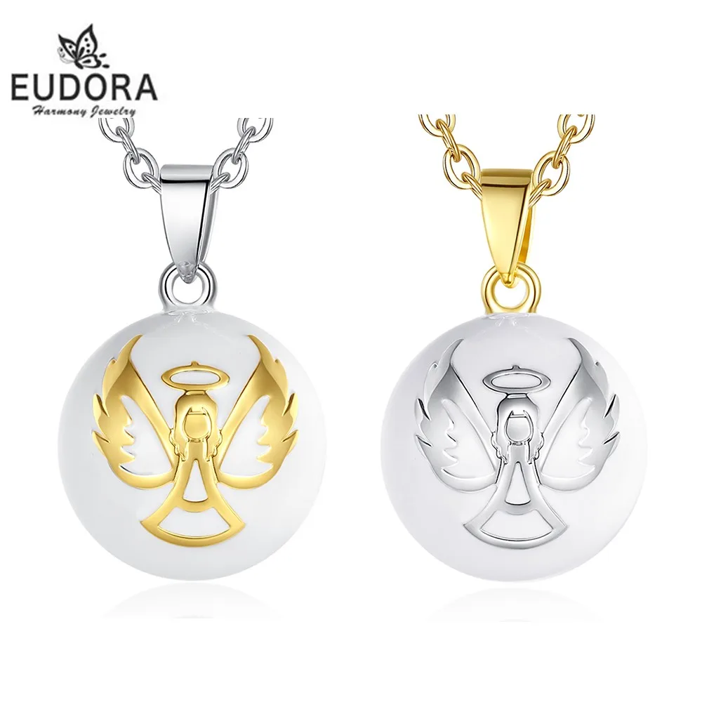 Eudora 20mm Harmony Ball Angel Pendant Pregnancy Bola Angel Caller Baby Wishing Chime Ball Necklace Fine Jewelry for Women Gift
