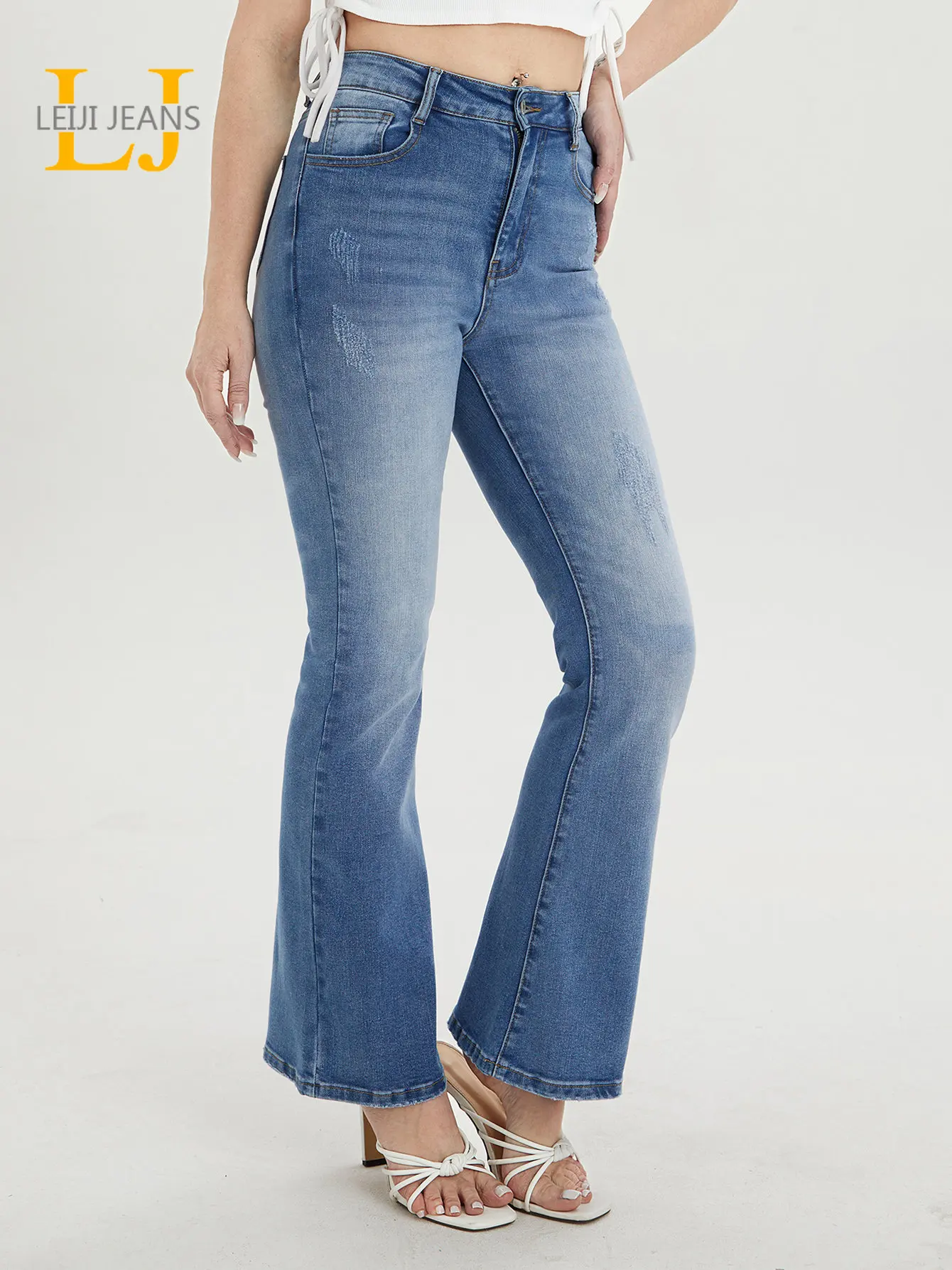 

Plus Size Boot-cut Jeans for Women High Waist High Stretchy Denim Women Jeans 175cms Tall Women Jeans for Mom Flared Jeans Pants
