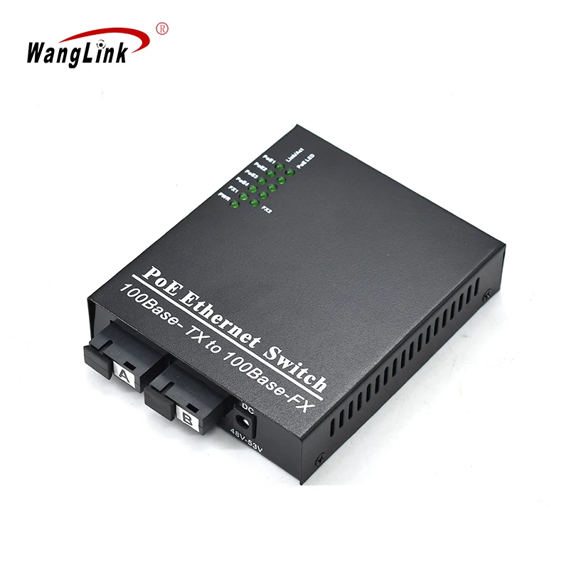 Wanglink Factory Sale Good Price 4-PoE Ethernet Switch 100Base-TX to 100Base-FX SC Fiber POE Switch for CCTV Security
