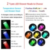 LED Digital Temperature Display Shower Head Temperature Control Colorful Fan Spray Nozzle High Pressure Rainfall Bathroom Shower 6