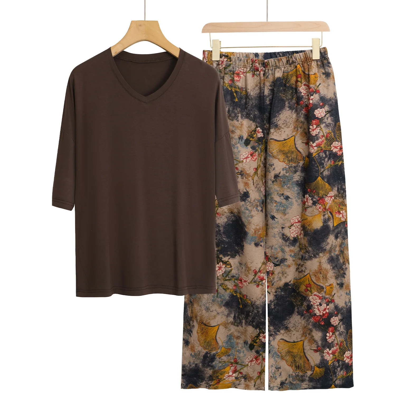 Bedrucktes Neues Pyjama-Set Lässige Modal-Damenkleidung Große Größen Bequeme Nachtwäsche zum Schlafen Pyjamas Femmes Nachtwäsche – Detail 4