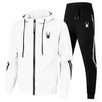 Ensemble de sport respirant et tendance pour homme, printemps-automne, veste zippée décontractée et pantalon de sport, deux pièces. 3