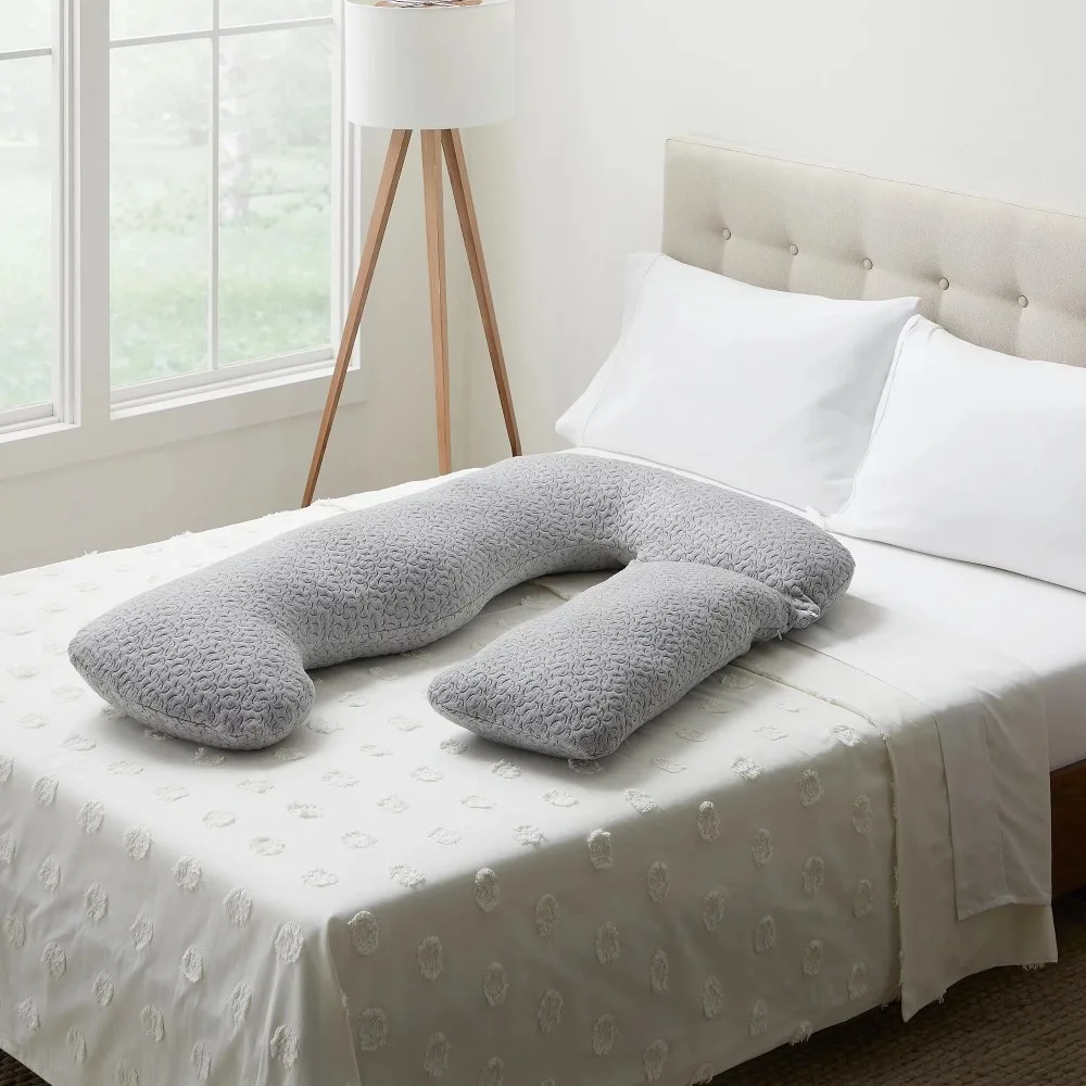 

Full Wrap-Around Oversized Down Alternative Pregnancy Pillow, Gray Body Pillow
