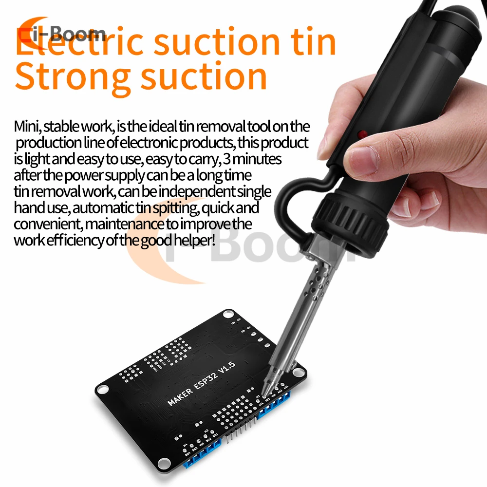 Desoldering Suction Pump Desoldering Pump Desoldering Tool Electrothermal Solder Sucker Electric Vacuum Welding Soldering Tin Sucker Vacuum 110V 220V Desoldering Pump Iron Nozzle Automatic Removal Pen Tool Set