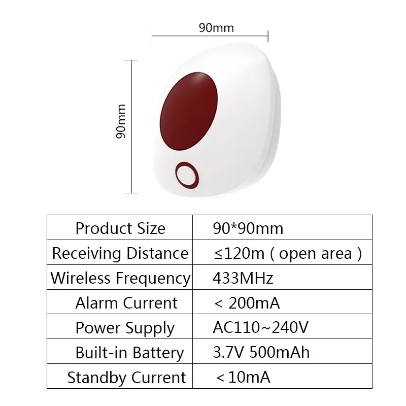 Indoor 433MHz Wireless Siren Standalone Burglar Home Security Alarm System High Decibel 110dB Sound Light Strobe Siren Loudspeak