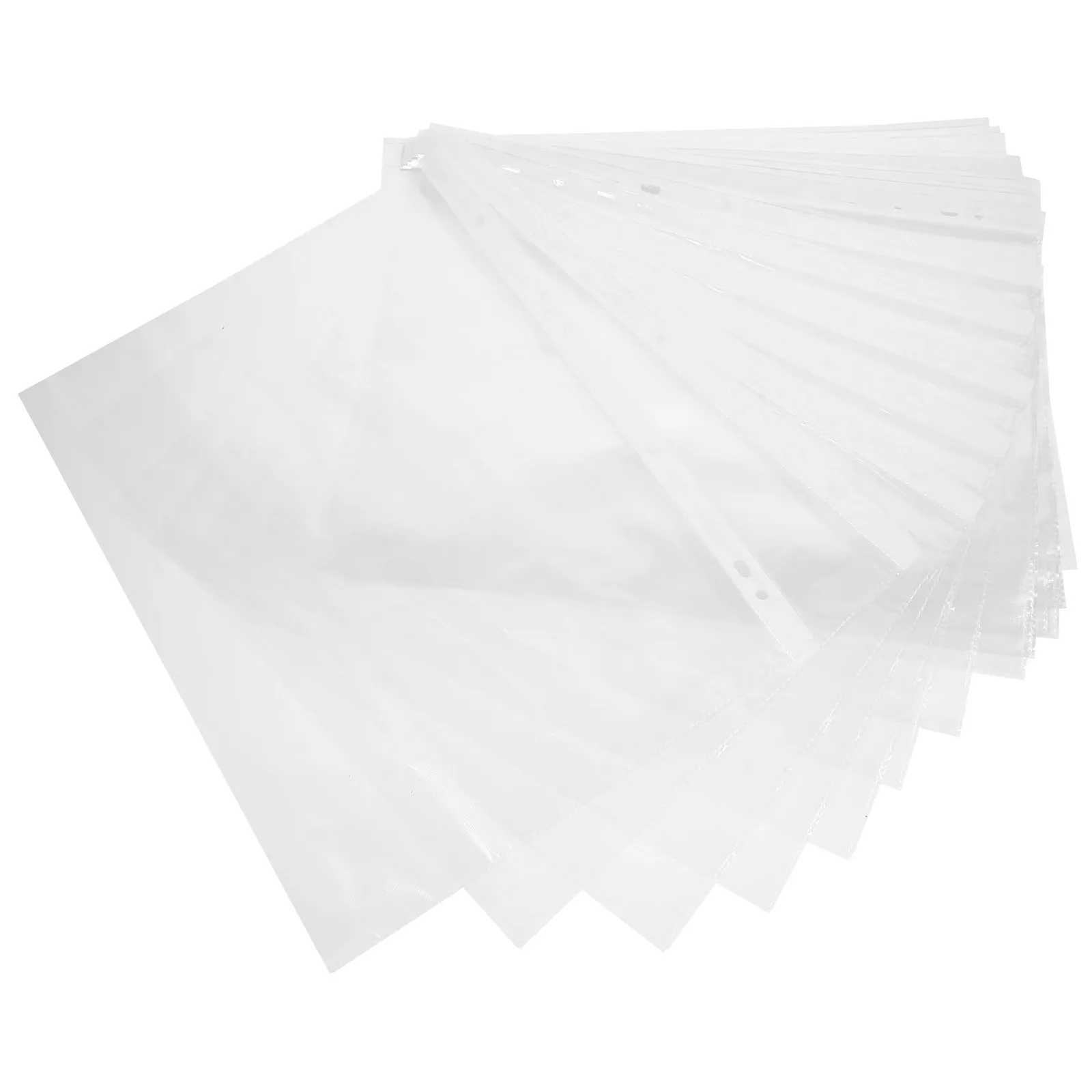 100Pcs 사진용 투명 플라스틱 앨범 커버 A4 용지 한쪽 펀칭 페이지 프로텍터 PP 문서 폴더 사무실 학교