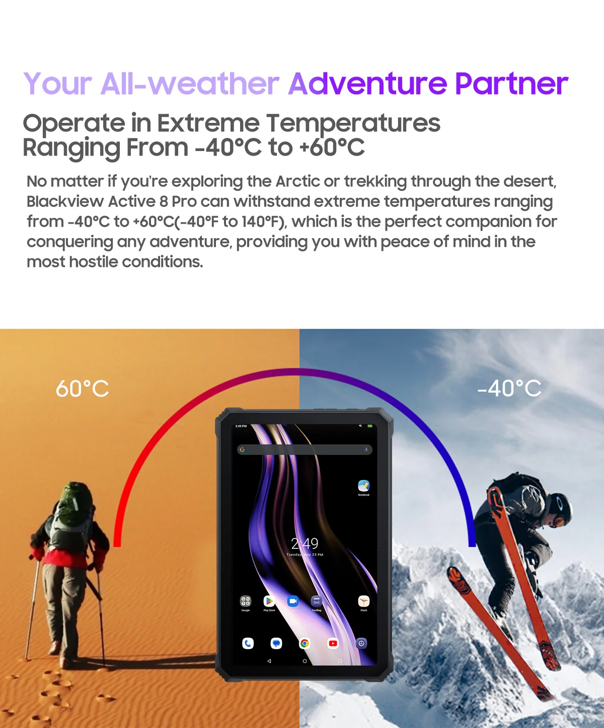 Blackview Active 8 Pro Rugged Tablet PC 10.36" 2.4K Display 8+256GB Android 13 Helio G99 Octa Core Tablets 22000mAh Battery NFC