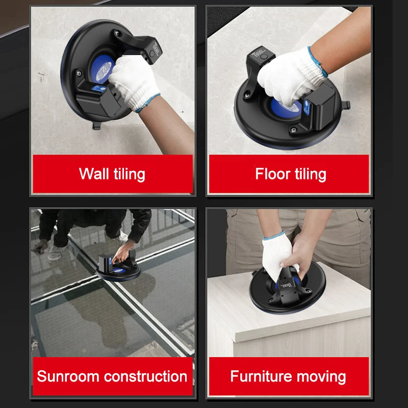 New Electric Vacuum Suction Cup 8 Inch 200kg Load Capacity Heavy Duty Vacuum Lifter for Granite Tile Glass Manual Lift Strong