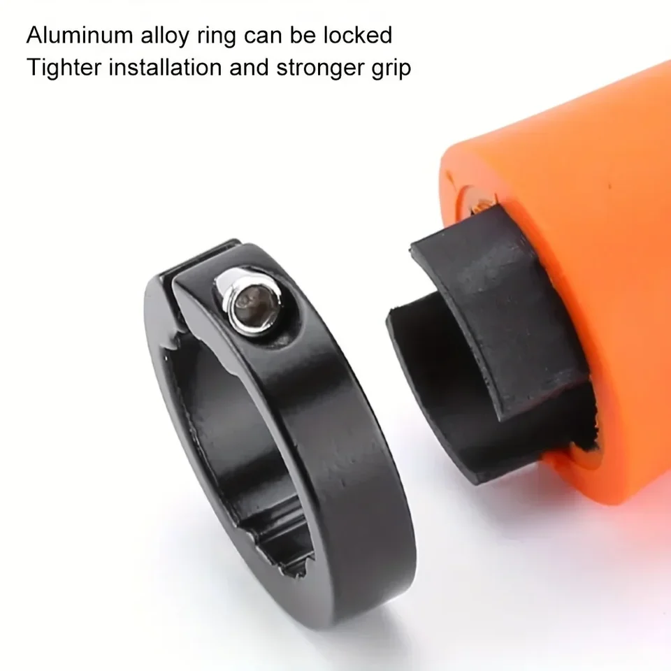 2 Housses Guidon Vélo Antidérapantes – Caoutchouc Orange, Universelles