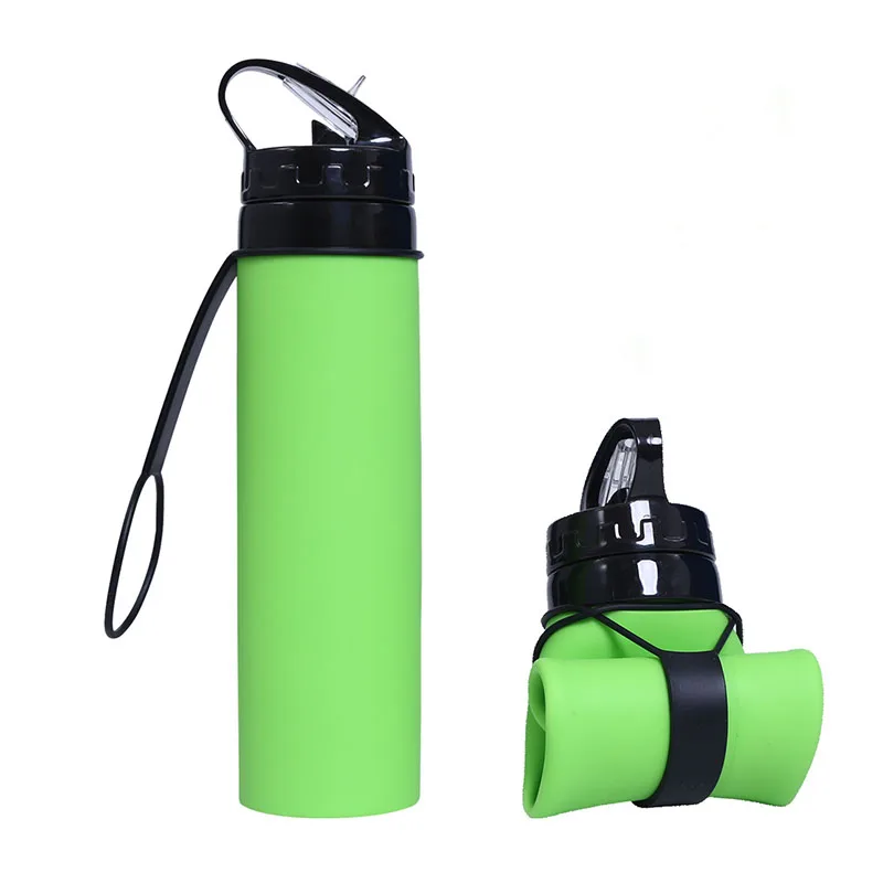 Outdoor Sports Water Bottle Silicone Portable Folding Water Cup Sports Mountaineering Water Cup Anti Drop Water Bottle