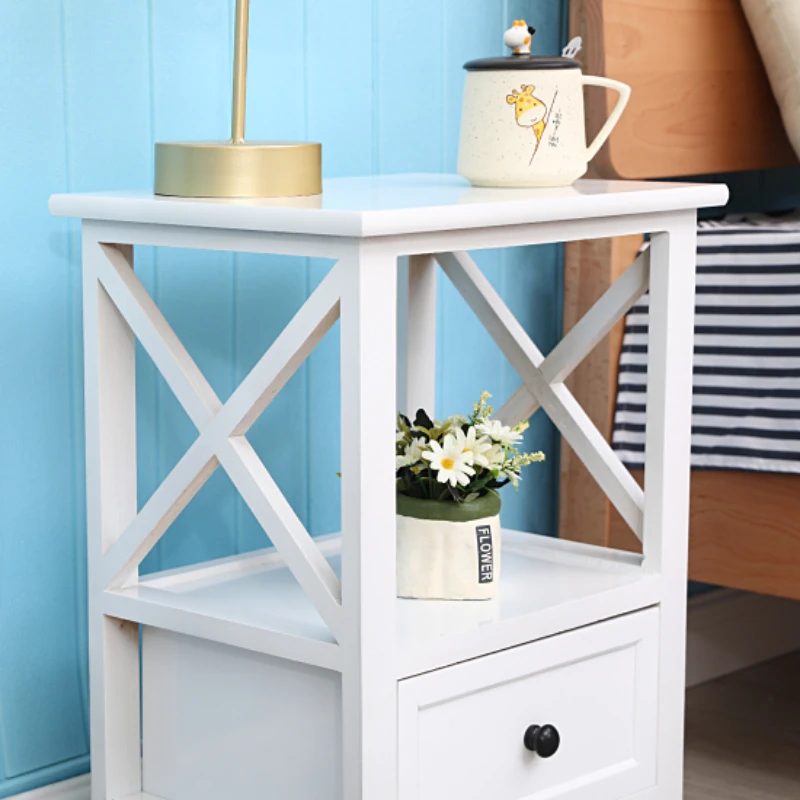 Nightstand Modern Bedside End Table Night Stand with Drawer and Storage Shelf for Living Room Bedroom