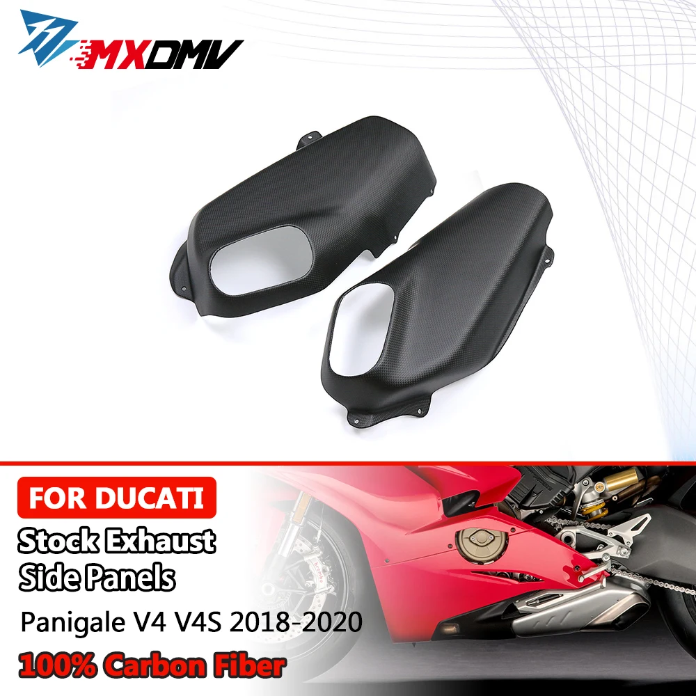 

Обтекатели для боковых панелей выхлопных газов из углеродного волокна для Ducati Panigale V4 V4S Streetfighter V4 V4S 2018 2019 2020 3K