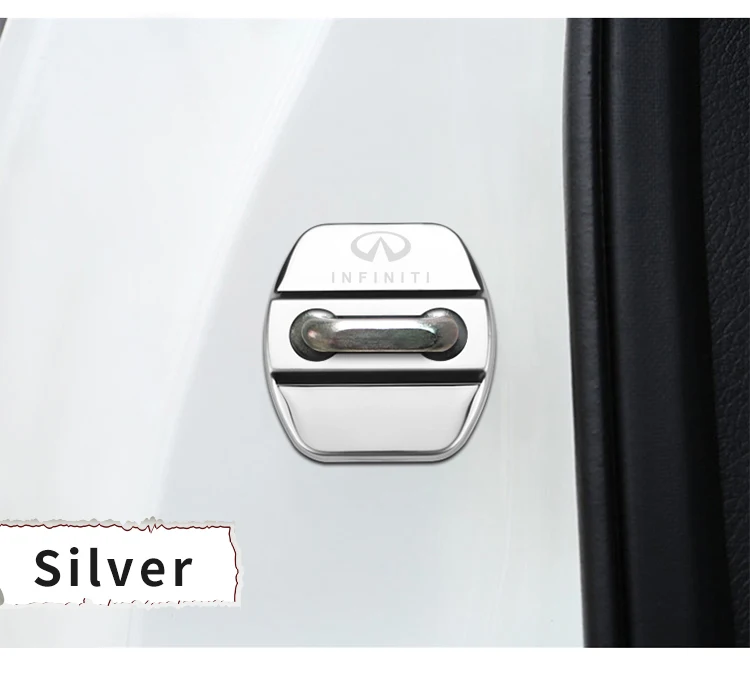 Car Door Lock Cover Car Door Lock Stickers Car Door Cover 4pcs Car Styling Auto Door Lock Cover Car Sticker Case For Infiniti FX35 Q50 ESQ QX50 QX60 QX70 EX JX35 G35 G37 EX3