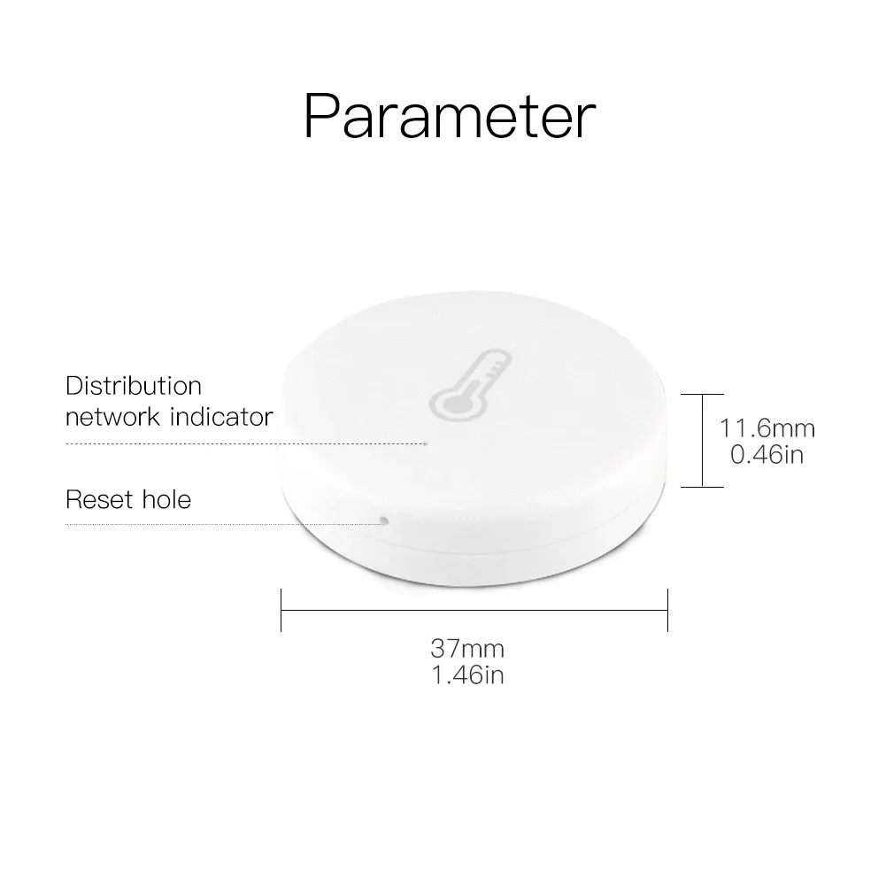 Temperature Humidity Sensor Temperature Humidity Meter MOES ZigBee Smart Temperature And Humidity Sensor Battery Powered Security Mini Thermometer Hygrometer Tuya Smart Life App