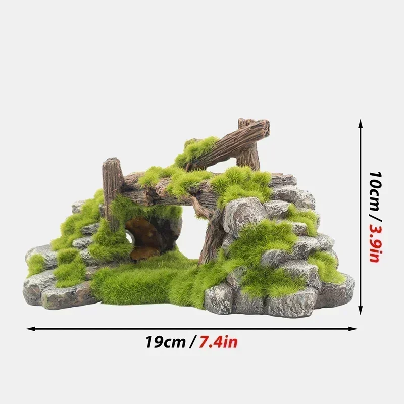 Creative Moss Rockery Shape Fish Tank Ornaments Decoration Landscaping Resin Rockery Aquarium Resin Home Craft Ornaments fish tank ornaments fish tank decorations aquarium ornaments mini landscape ornaments