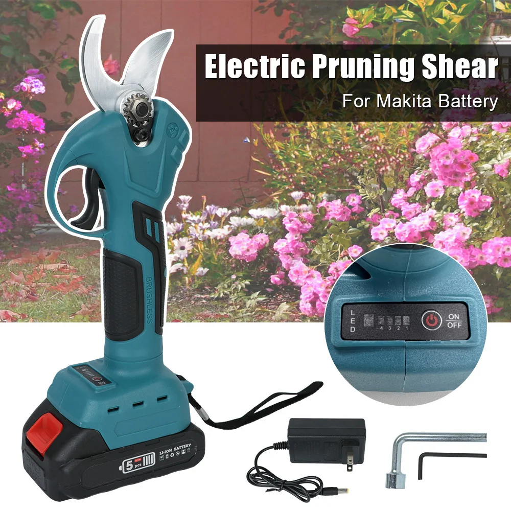 

Pruning Shears For Makita Battery Wireless Electric Rechargeable Scissors 30MM Brushless Garden Tool Tree Branches Pruning Tool