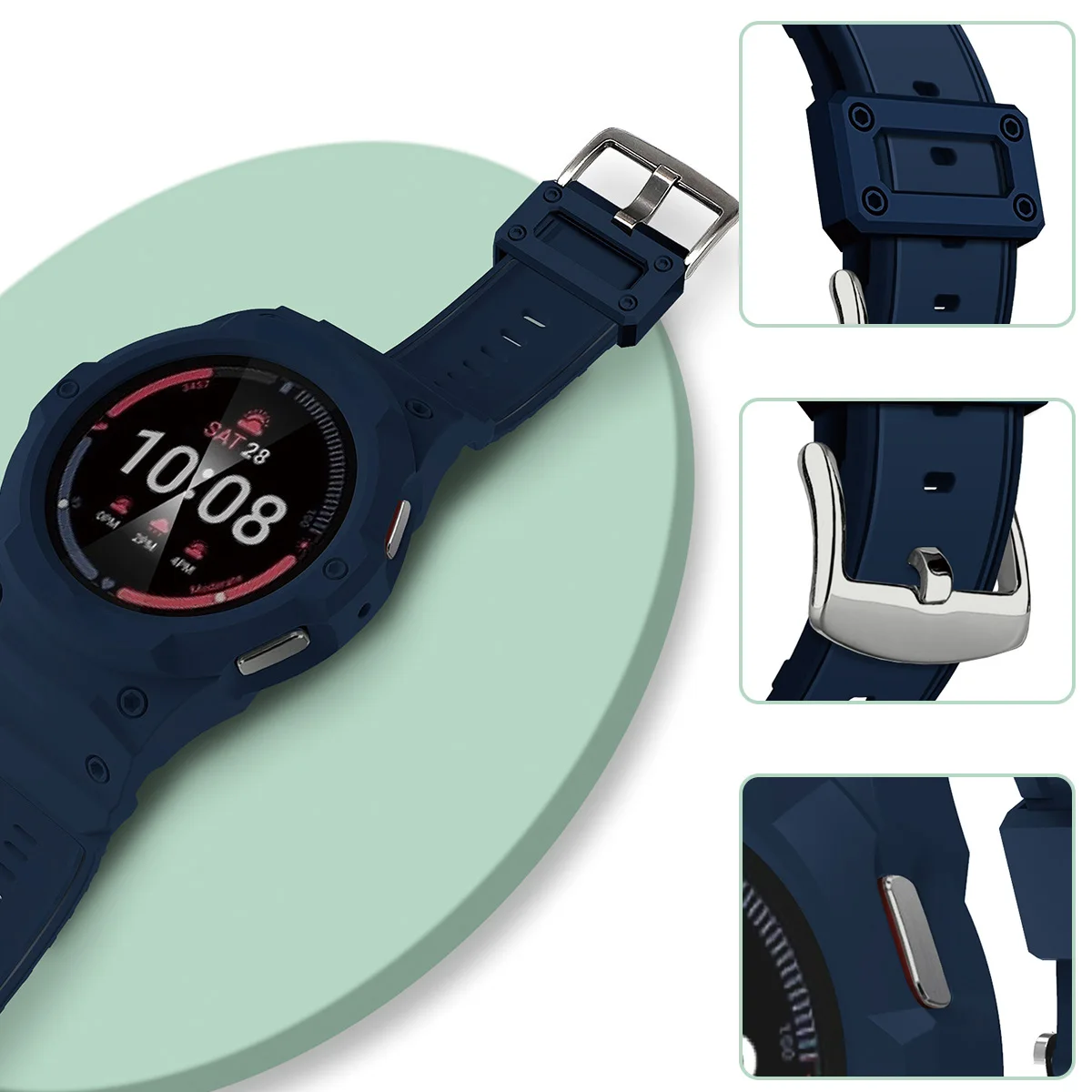 Silicone Sport Loop Band with PC Protective Case