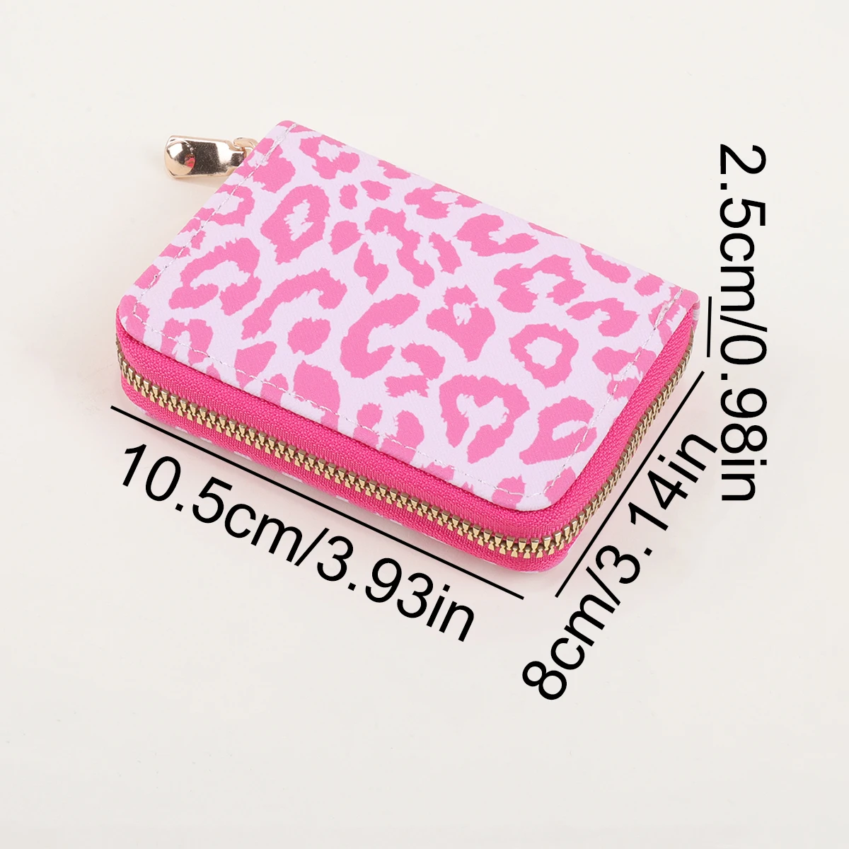 미니 레오파드 프린트 클러치 지갑, 짧은 신용카드 지갑, 남녀공용 카드 및 동전 지갑, 귀여운 비즈니스 ID 수납 가방, 선물용