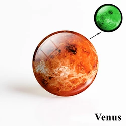 Radiant Solar System Glow Glass Cabochon - Luminous DIY Jewelry Accent - 30mm (Venus)