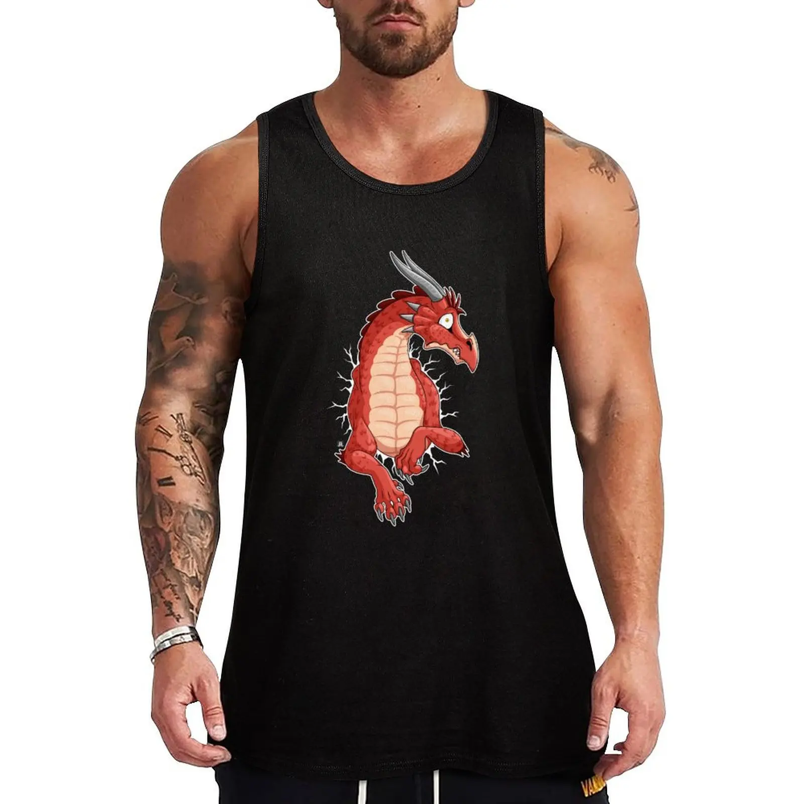 

STUCK - Red Dragon Tank Top Men's fitness t-shirt anime t-shirts