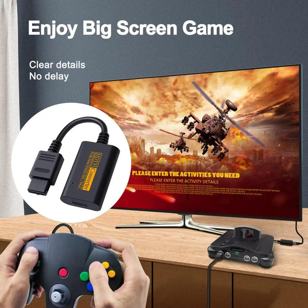 

Отличный Кабель преобразователя N64 в HDMI, многофункциональный Кабель HDMI-совместимый, подключи и играй, аксессуары для игр