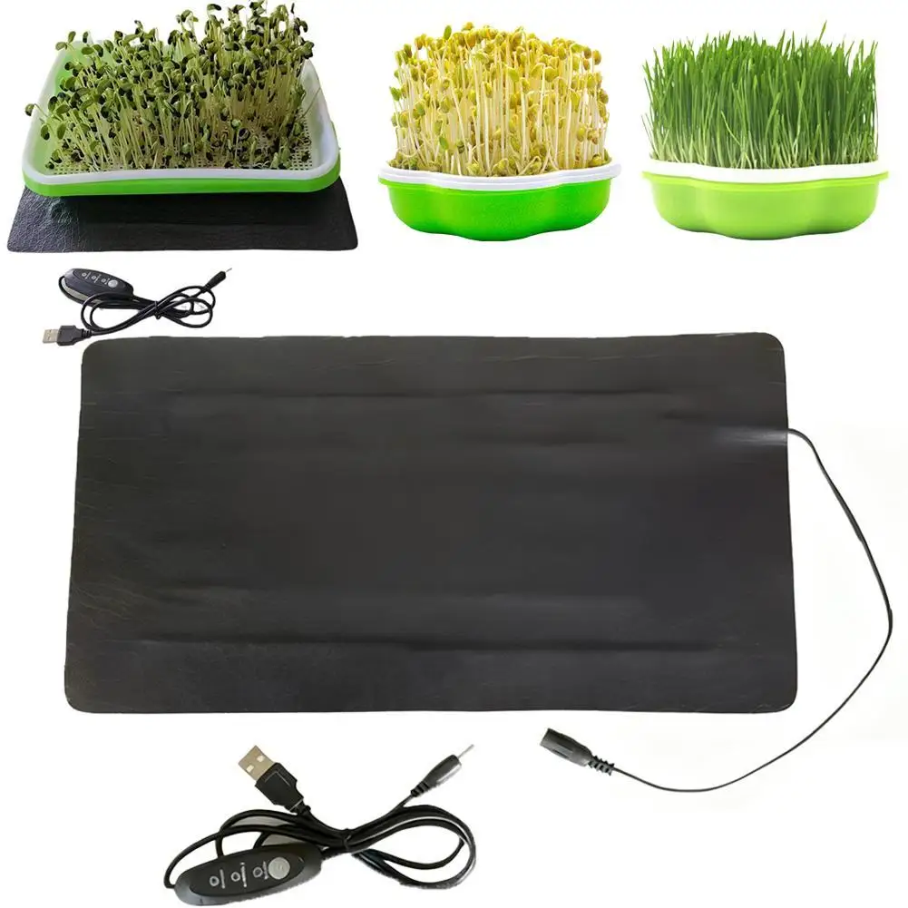 8.5W Plant Heat Mat PU Leather Plant Warming Mat Indoor USB Warm Hydroponics Heating Pad For Indoor Plants Reptiles