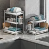 New Dish Drainer Kitchen Storage Organization Stainless Steels Drainer Kitchen Dishes Kitchenware Tableware Drainer Board Rack 2