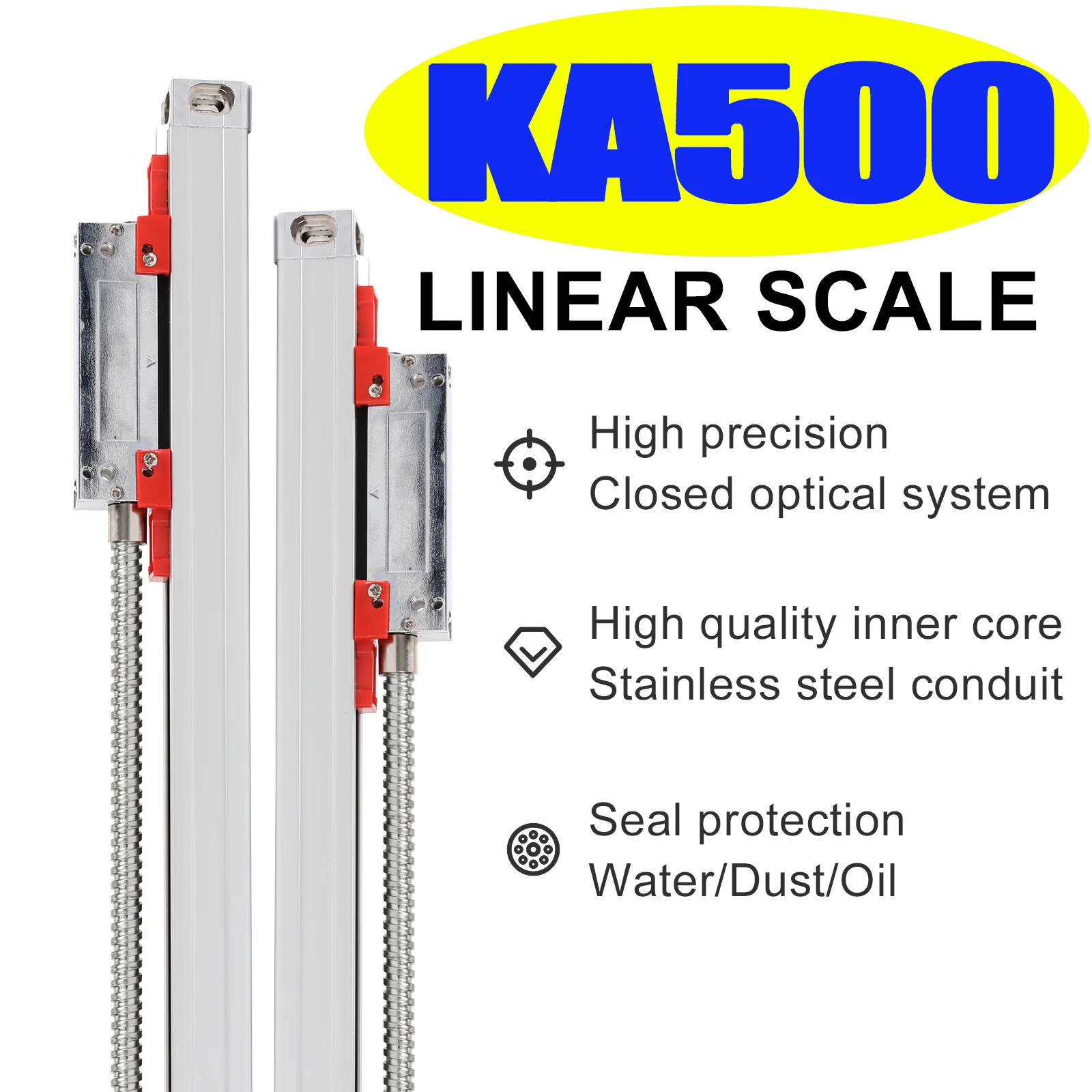 

Slim Smaller KA500 KA-500 18*20 Linear Glass Scale YHSINO Optical Ruler 5U 5V TTL DB9 120 170 220 270 320 370 420 470MM