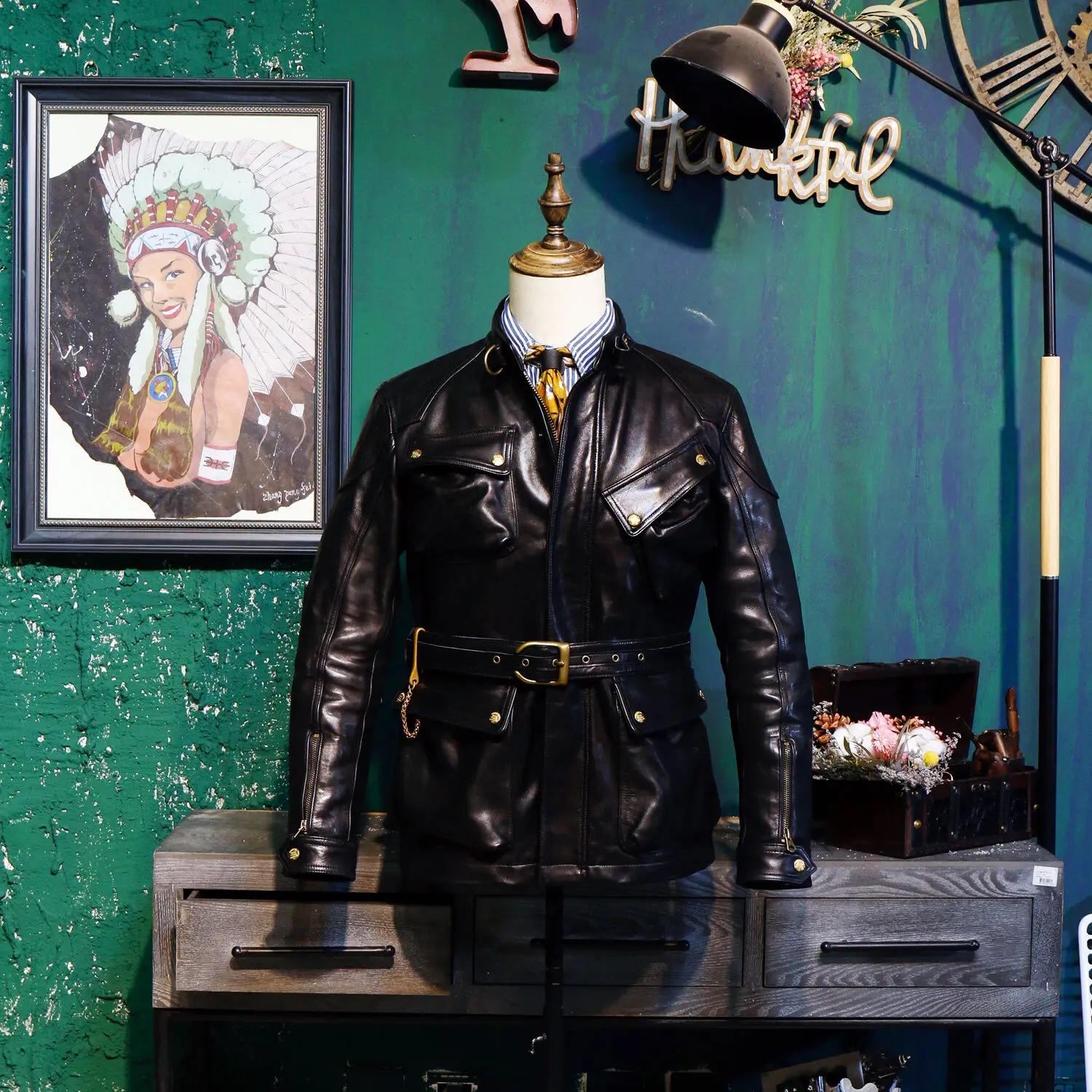 Cdj-66 Rockcanroll Cidu Taglia Usa Super Top Quality Army Genuine Italian Cow Leather Long M65 Coat Giacca Safari In Pelle Bovina