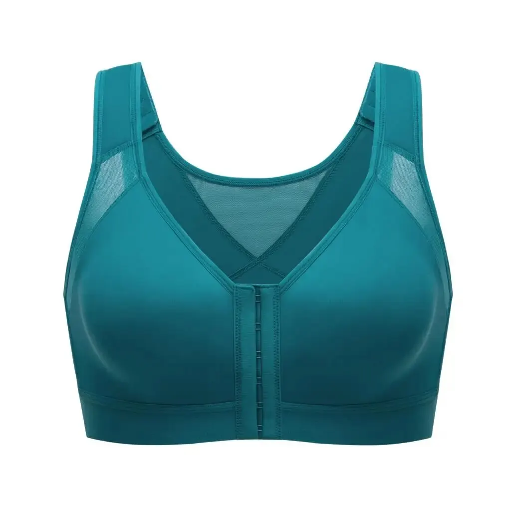 Women's Posture Front Closure Bra Plus Size Full Coverage Unlined Wireless Back Support
