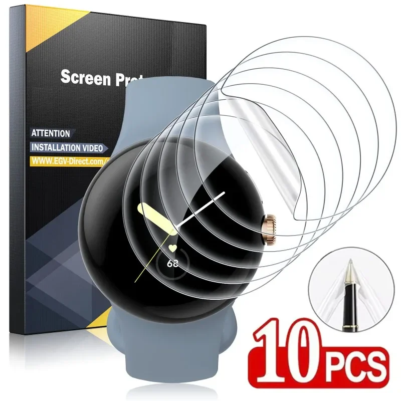 Ultra-Thin Anti-Scratch Screen Protector Pack for Smartwatches - Hydrogel Film Accessory