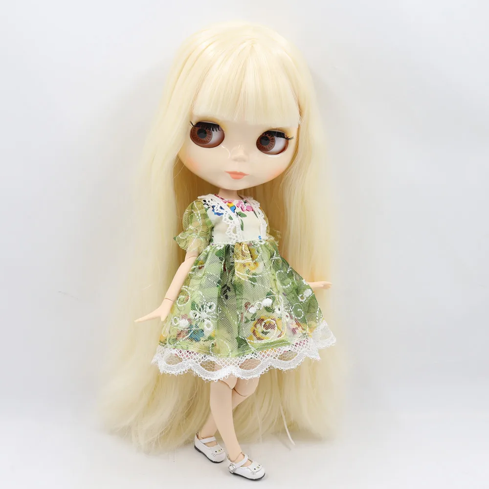 ICY DBS Blyth doll 1/6 BJD Customized nude joint body with white skin, glossy face,blue background is matte face girl gift, toy 3