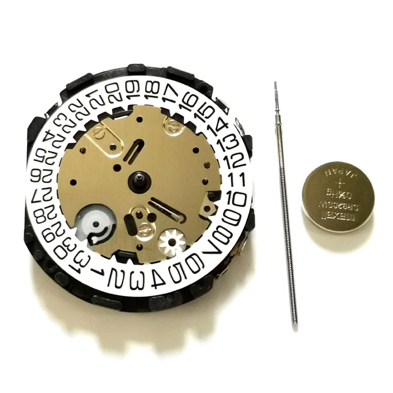 Date At 3 O'clock Quartz Movement Watch Accessories 6 Hands Movement W