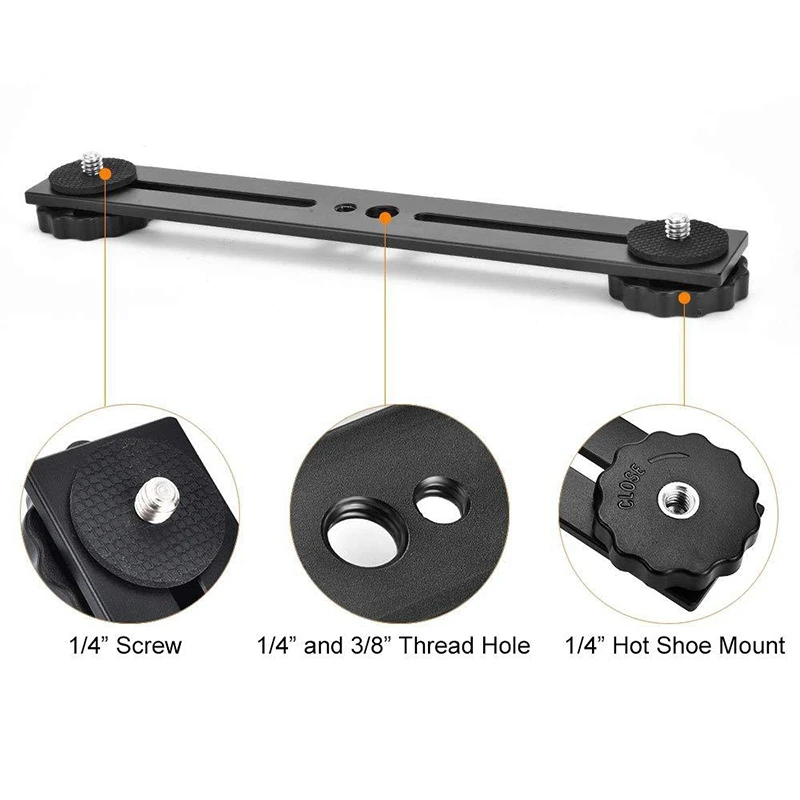 8 Inch Dual Flash Camera Mount Tripod Bracket With 1/4 Screw For 3D Stereoscopic Photography DSLR Camera Accessories