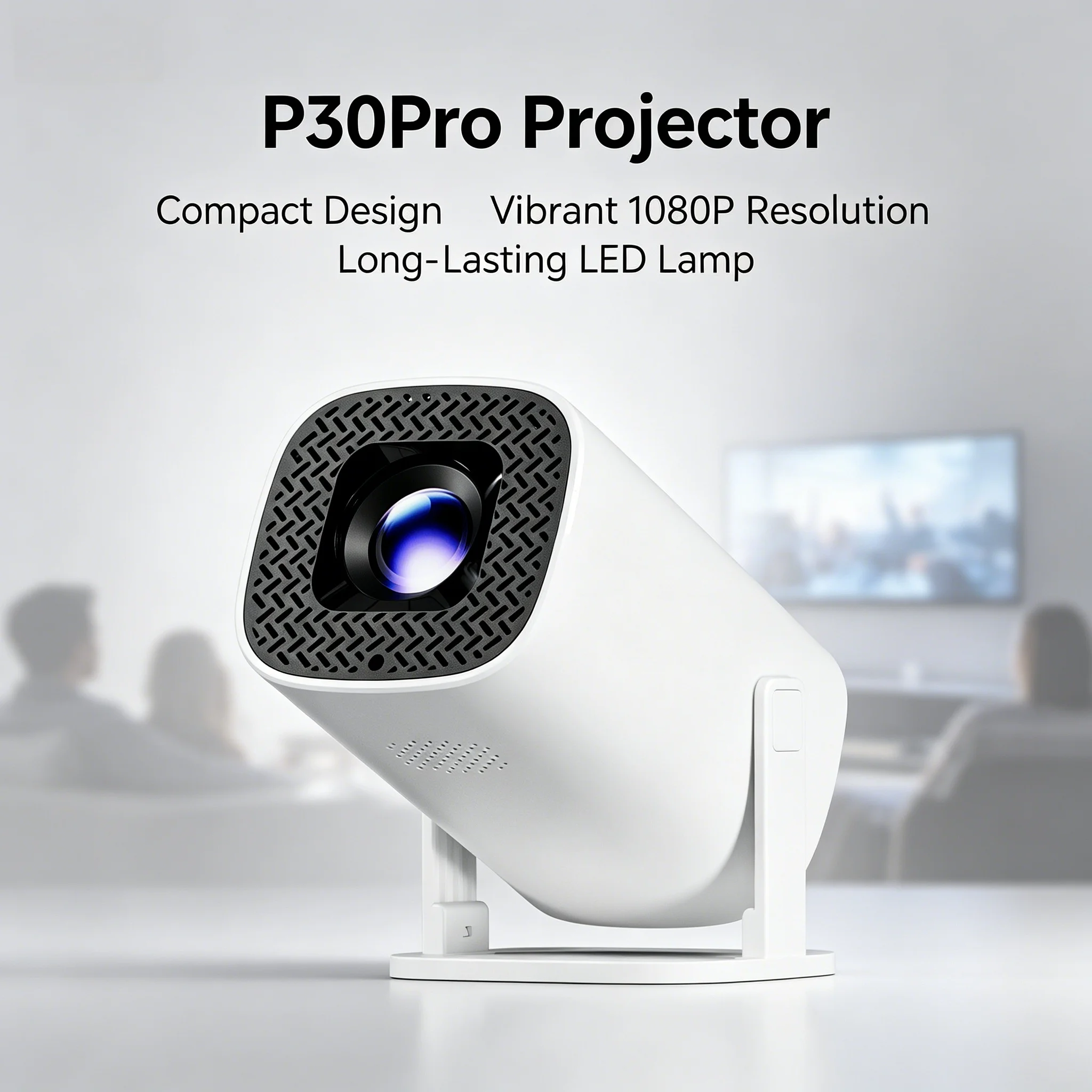P30 PRO 스마트 미니 프로젝터 WiFi6 BT5.0 4K 1280*720P 지원 홈시어터 휴대용 야외 비디오 프로젝터