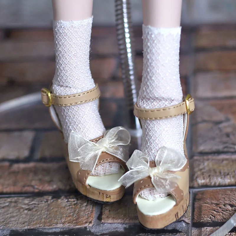 1/4 BJD Shoes MSD Bow Thick soled high-heeled sandals Supper Dollfie DREAM Luts DK DOD Dollmore SOOM AOD DZ MID AF doll