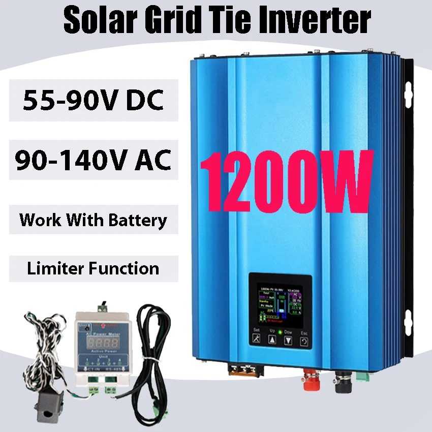 1200W Sul Legame Di Griglia Solare Inverter 48Vdc Ingresso 110V 120V/220V 230V 240V Ac Di Uscita Display Lcd Con Limitatore Di