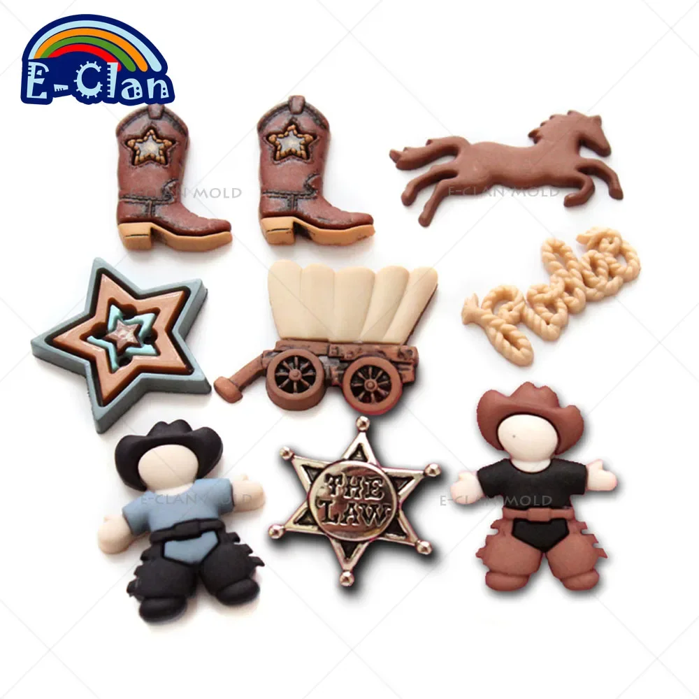 Neue Cowboy DIY Silikon-Fondant-Kuchenformen Schokoladen-Handgemachte Epoxidharz-Gießformen Küchenbackformen Gips-Handarbeiten Haushaltsbedarf – Detail 4