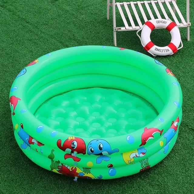 Piscina gonfiabile riutilizzabile a doppio strato da giardino portatile addensata per bambini giocattoli d'acqua festa rotonda per bambini all'aperto 5