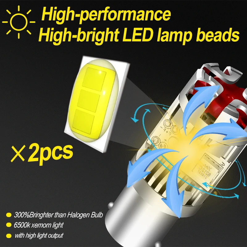 Fule 2X Error Free No Hyper Flash Amber Bau15s 7507 PY21W LED Turn Signal  Light Bulb 