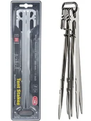 Durable Stainless Steel Tent Stakes Set - 6 - Piece Ground Anchors (6pcs1hook)