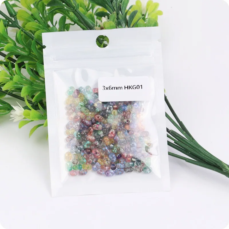 3x6mm 투명 피카소 땅콩 모양 유리 구슬, DIY 수제 루즈 비즈, 신발 및 의류 액세서리