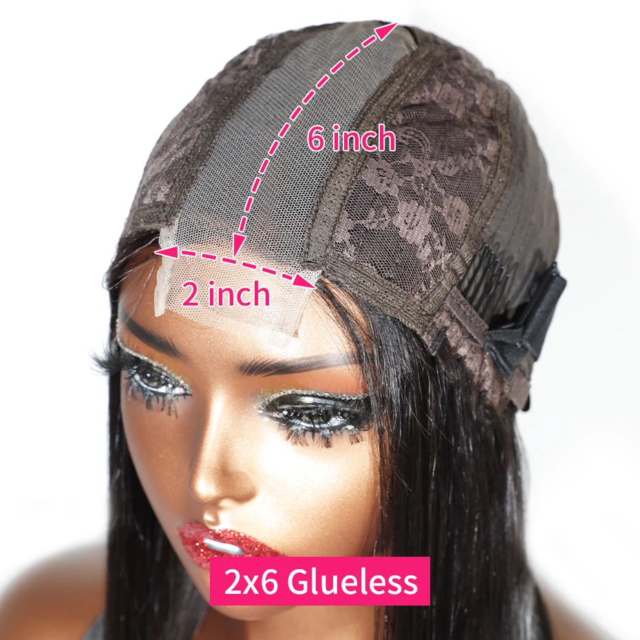 Perruques Lace 2*6, Densité 250% 300%, Cheveux Humains Vietnamiens Bruts 100% Naturels, Lisses Soyeux, Fermeture Kim 2×6 Lace, Extension à Raie Centrale Profonde