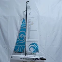 Remote-Controlled Sailboat Haishen 650 4-Channel Sailboat Model 2.4g Fiberglass Boat Rc Racing Sailboat Kid's Outdoor Toy Gift 1