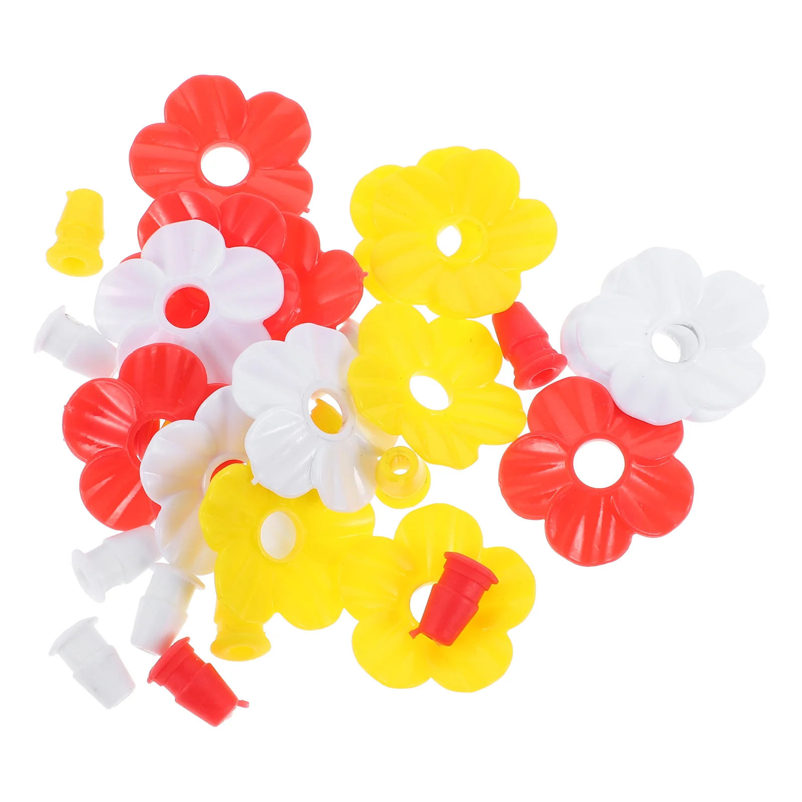 15 Pcs Hummingbird Feeding Flowers Outdoor Plastic Feeder Imitation Feeders for Outdoors Equipment Creative Lovely Heating