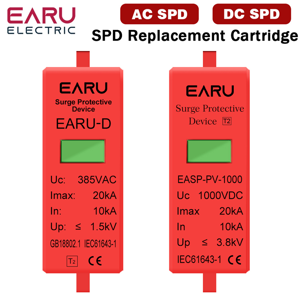 SPD Replacement Cartridge Inserts for AC DC SPD 275V 385V 500V 800V 1000V 20KA 30KA 40KA 60KA Surge Protector Replacement Core