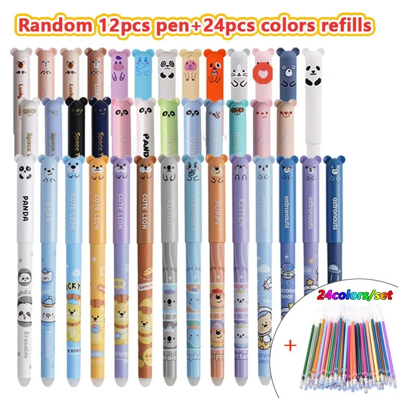 36/48/60Pcs Set 48 Color Random Gel Pen Core 0.5mm Writing Pens Ideal for Note-Taking, Writing, Office, School, and Home Use 1