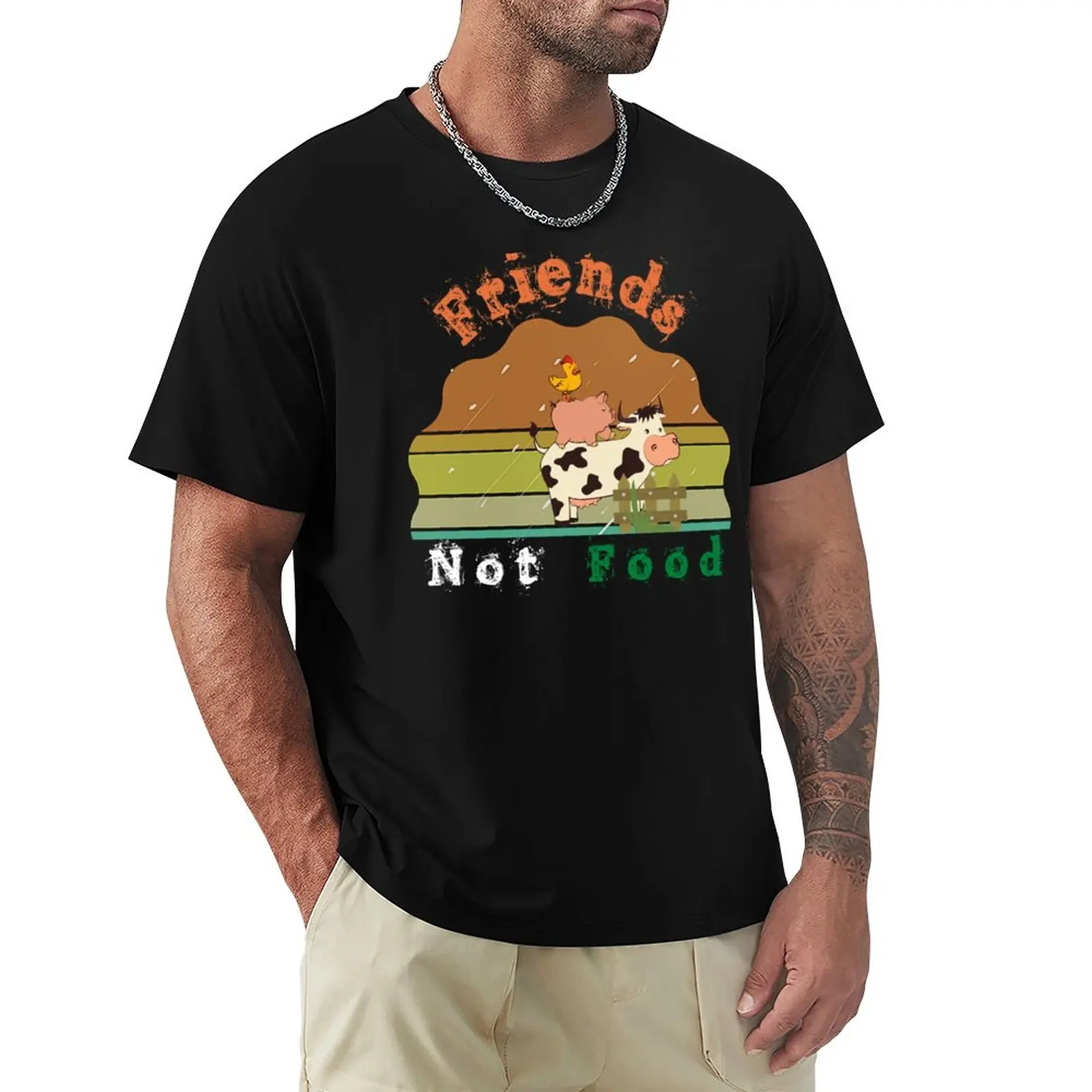

Friends not food . T-Shirt new edition Aesthetic clothing vintage mens plain t shirts